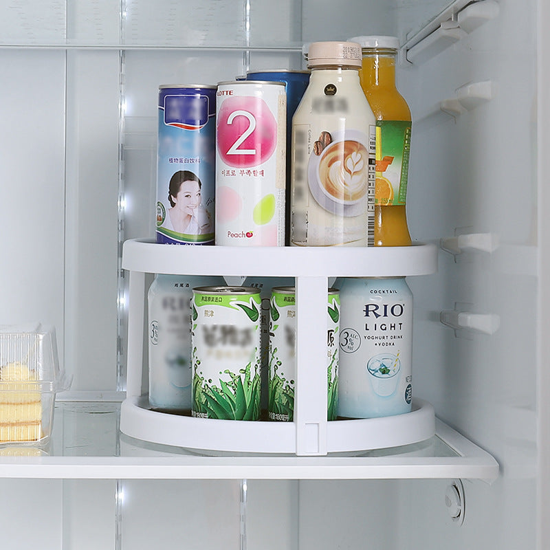 2-Tier Rotating Spice Rack Lazy Suzan Kitchen Countertop Shelf Storage Organiser - Dshop.com.au