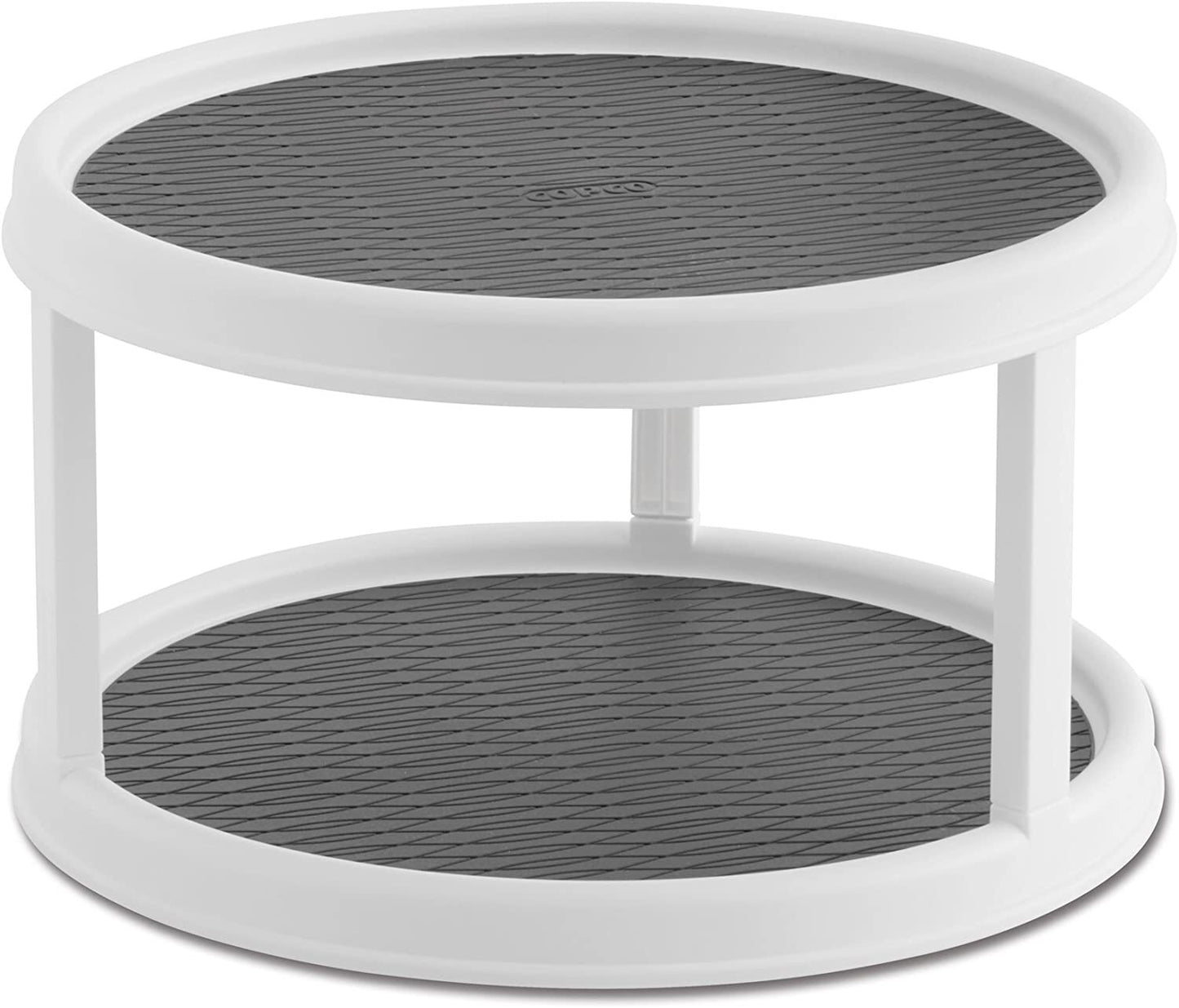 2-Tier Rotating Spice Rack Lazy Suzan Kitchen Countertop Shelf Storage Organiser - Dshop.com.au
