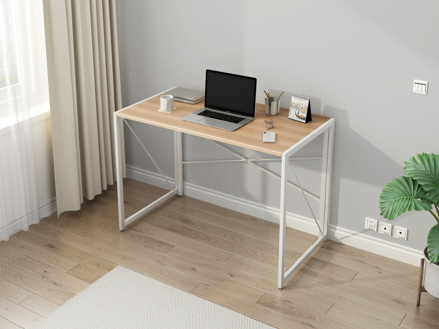 Epic Folding Computer Desk (Oak)