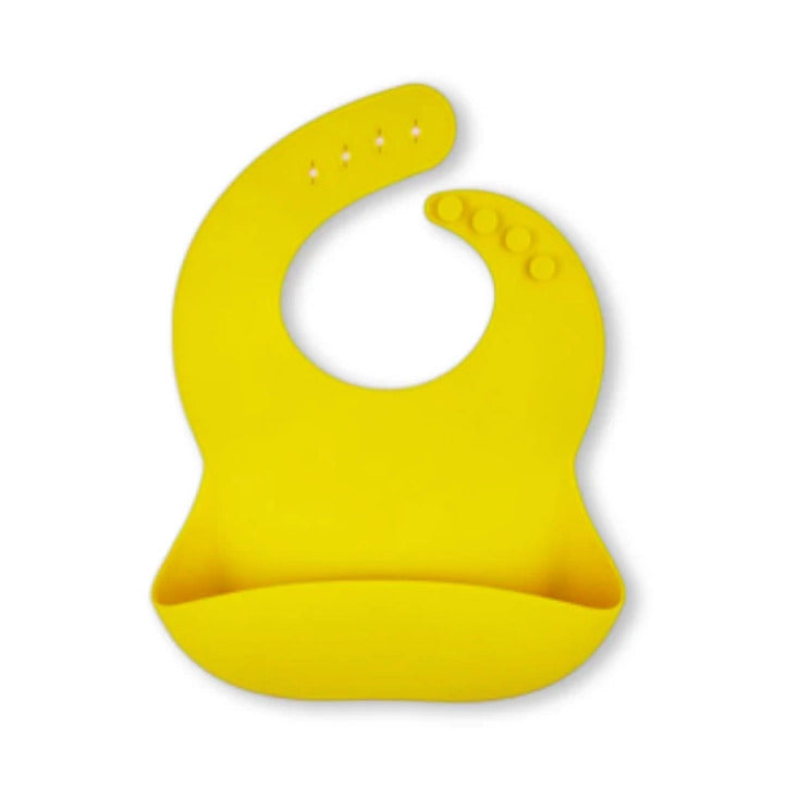 Waterproof Adjustable Bib with Crumb-Catcher (Yellow) - Dshop.com.au