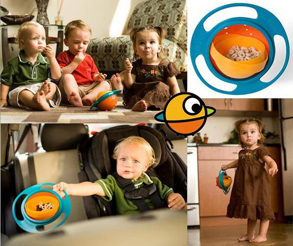 No Spill Gyro Bowl Spill-Proof Rotating Snack Container for Kids - Dshop.com.au