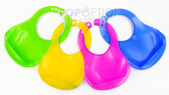 6 Pack Silicone Baby Bibs Washable Reusable Soft Adjustable Waterproof