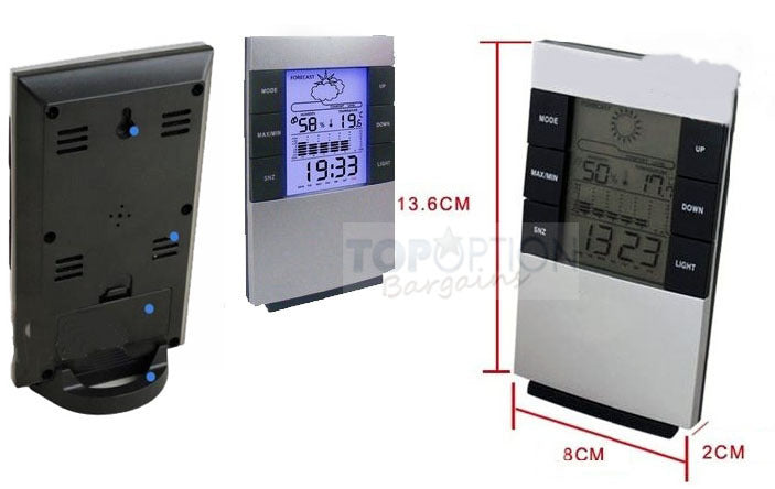 2 x Multifunction Desk Weather Station Alarm Clocks - Dshop.com.au