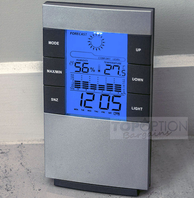 2 x Multifunction Desk Weather Station Alarm Clocks - Dshop.com.au