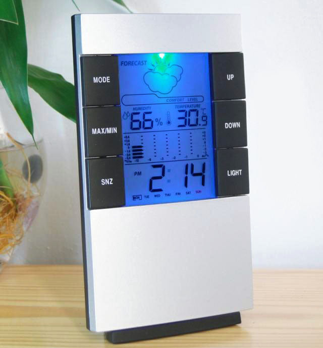 2 x Multifunction Desk Weather Station Alarm Clocks - Dshop.com.au