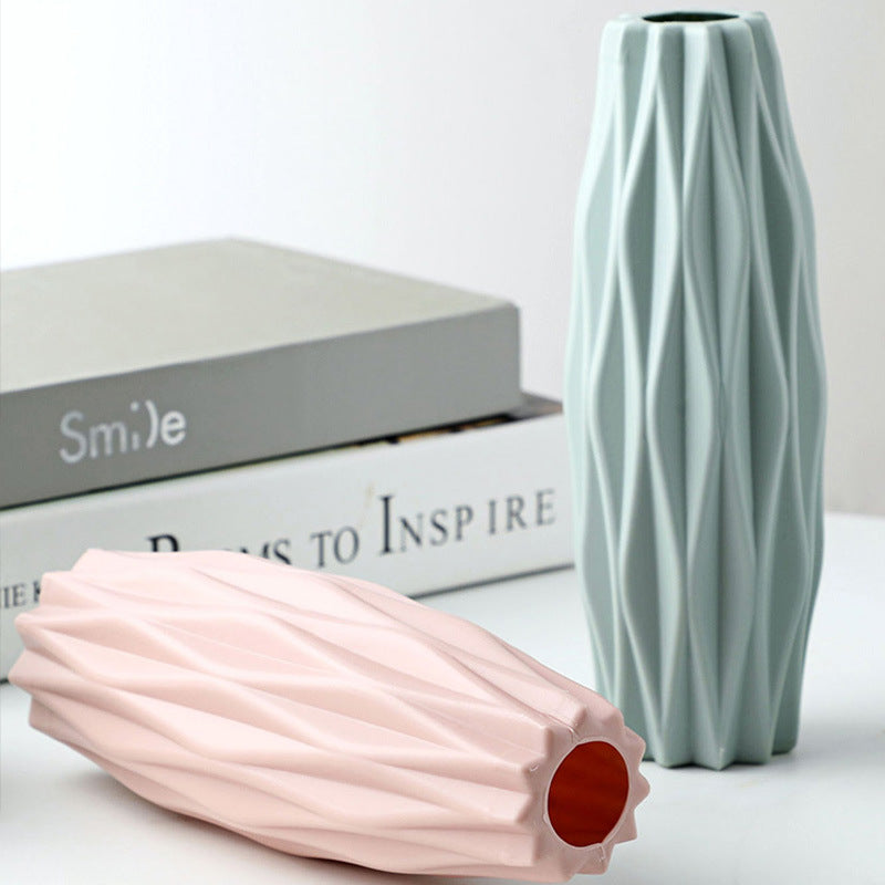 Flower Vase Ceramic Look Plastic Vase (Sage Green) - Dshop.com.au