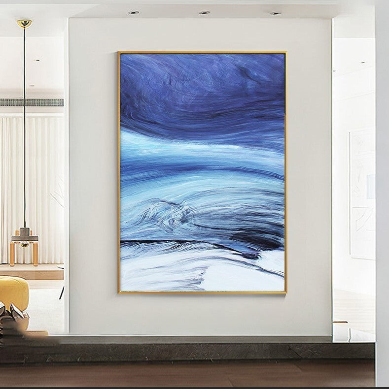 Ocean Wave Painting Framed Canvas Wall Art - 50cm x 70cm - Dshop.com.au