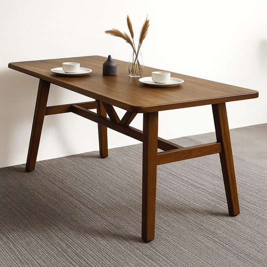 Apollo Wood and Steel Dining Table (Walnut)