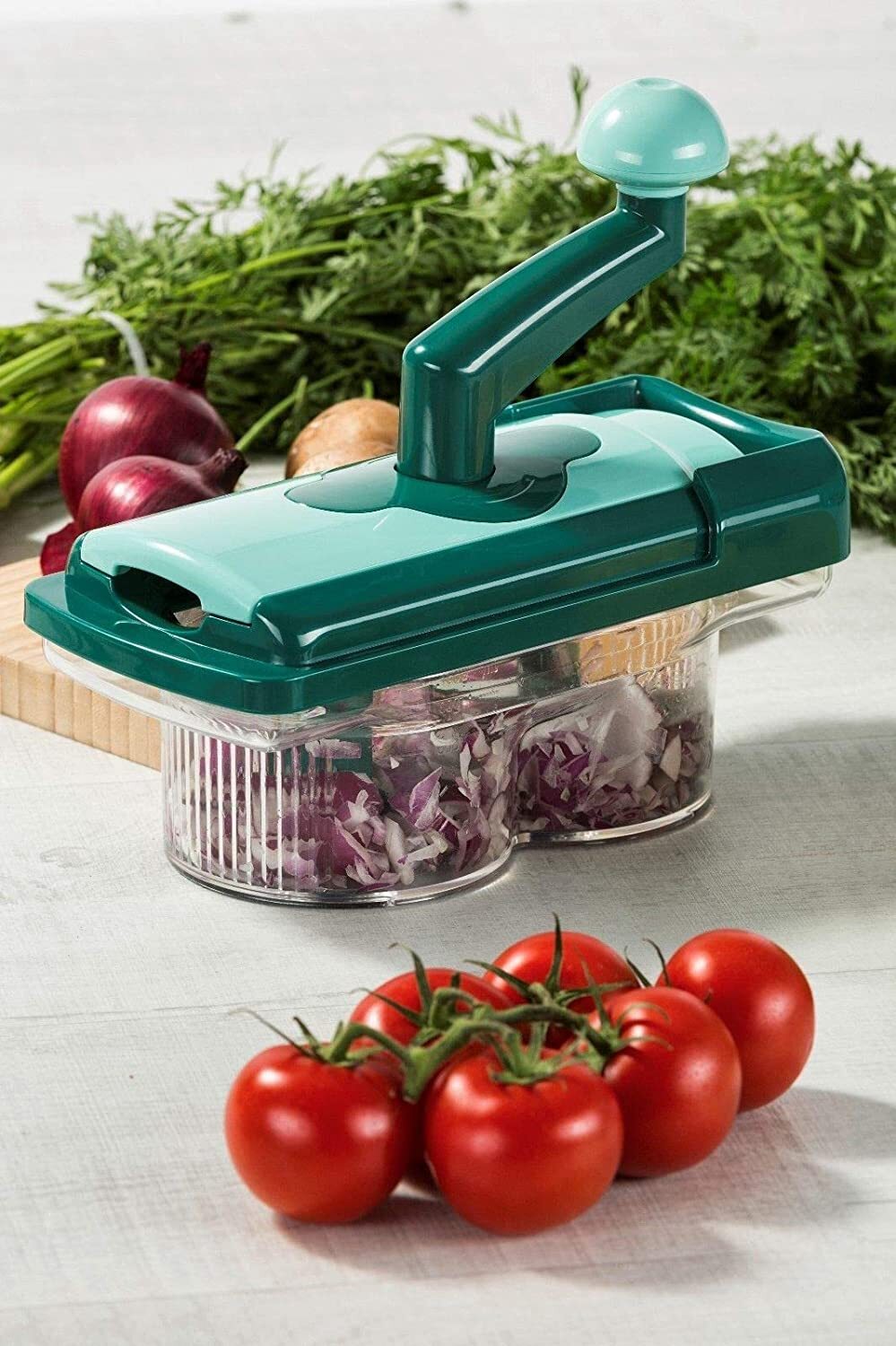 Genius Nicer Twister Vegetable Fruit Dicer Slicer Food Processor Cutter Fusion Twist 7 PC Set - Dshop.com.au