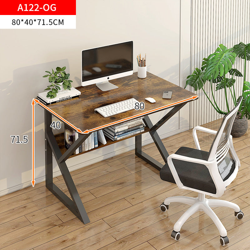 Kori Wood & Metal Computer Desk with Shelf (Rustic Wood) - 80cm