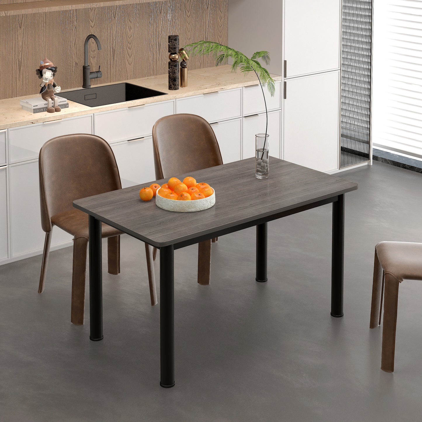 Heritage Industrial Wood & Metal Dining Table 100cm