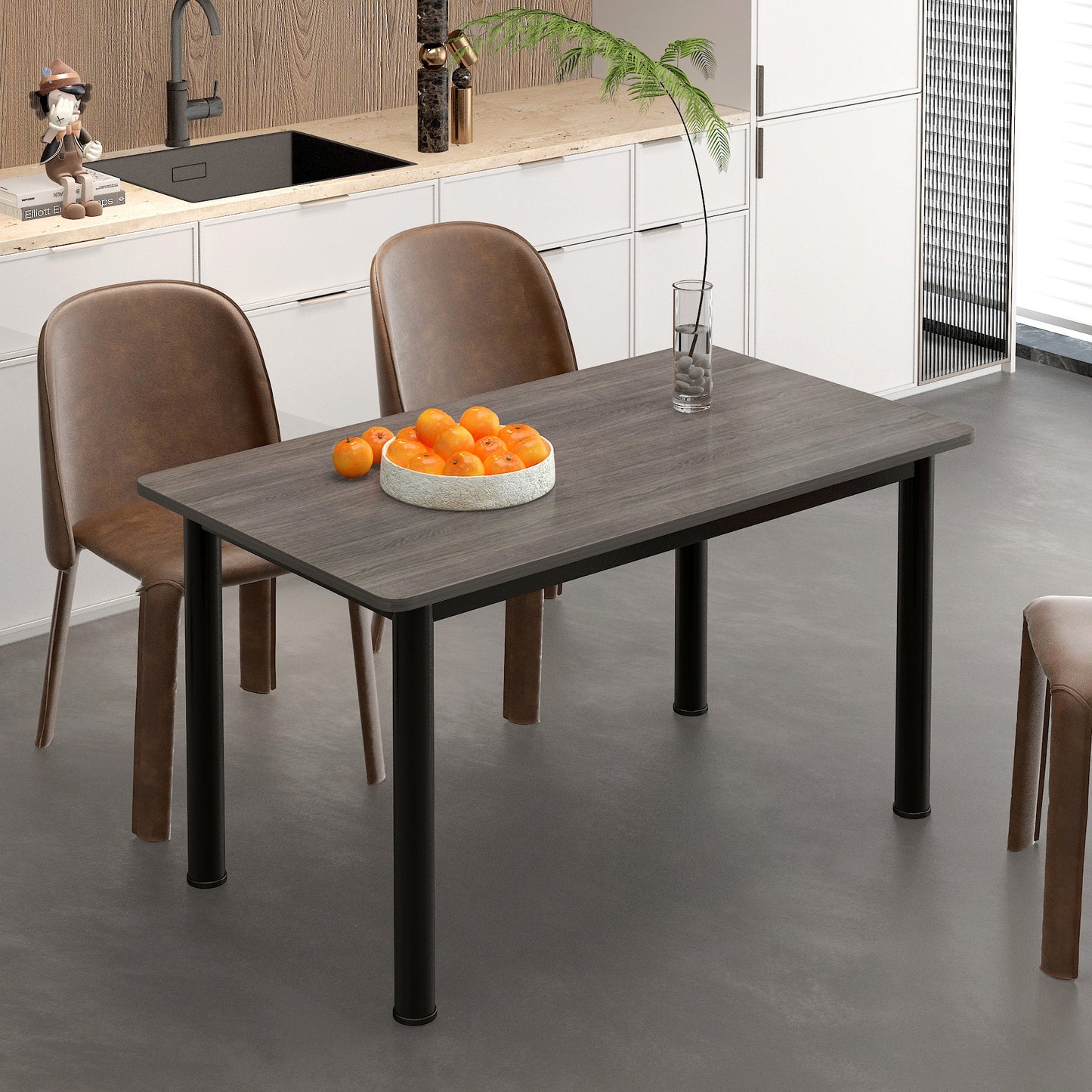 Heritage Industrial Wood & Metal Dining Table 100cm