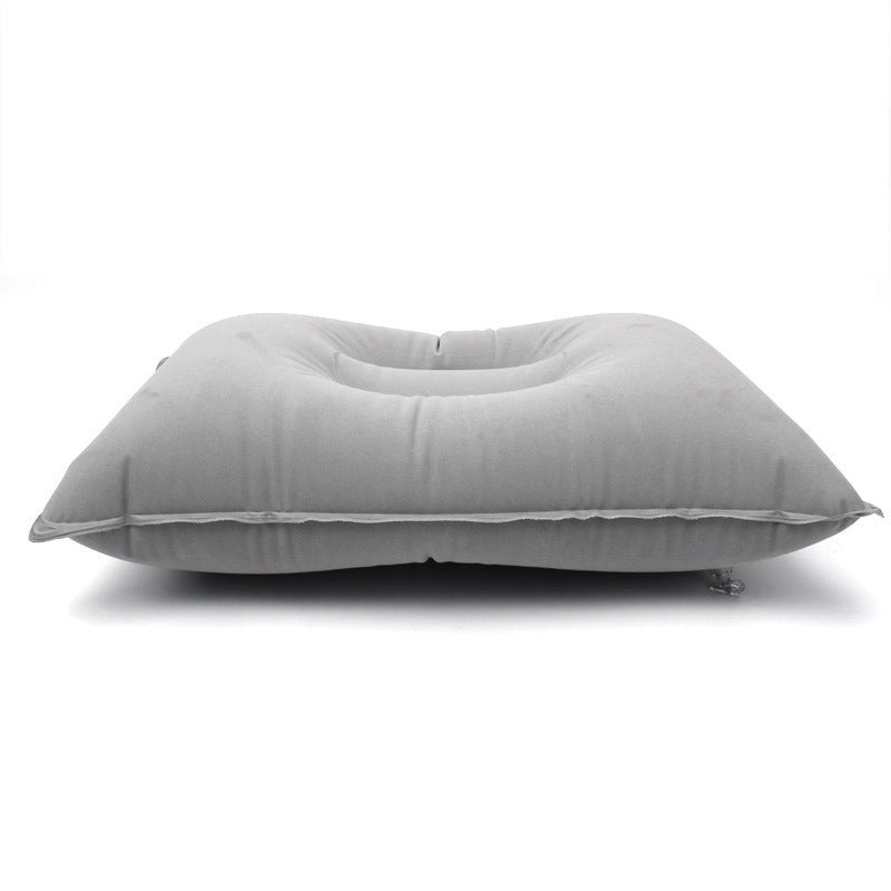 Inflatable Travel Pillow Head Rest Air Support Blow up Cushion (Grey)