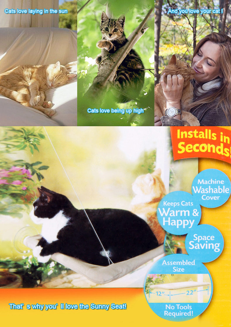 Sunny Seat Window Mounted Cat Bed Pet Hammock - Dshop.com.au