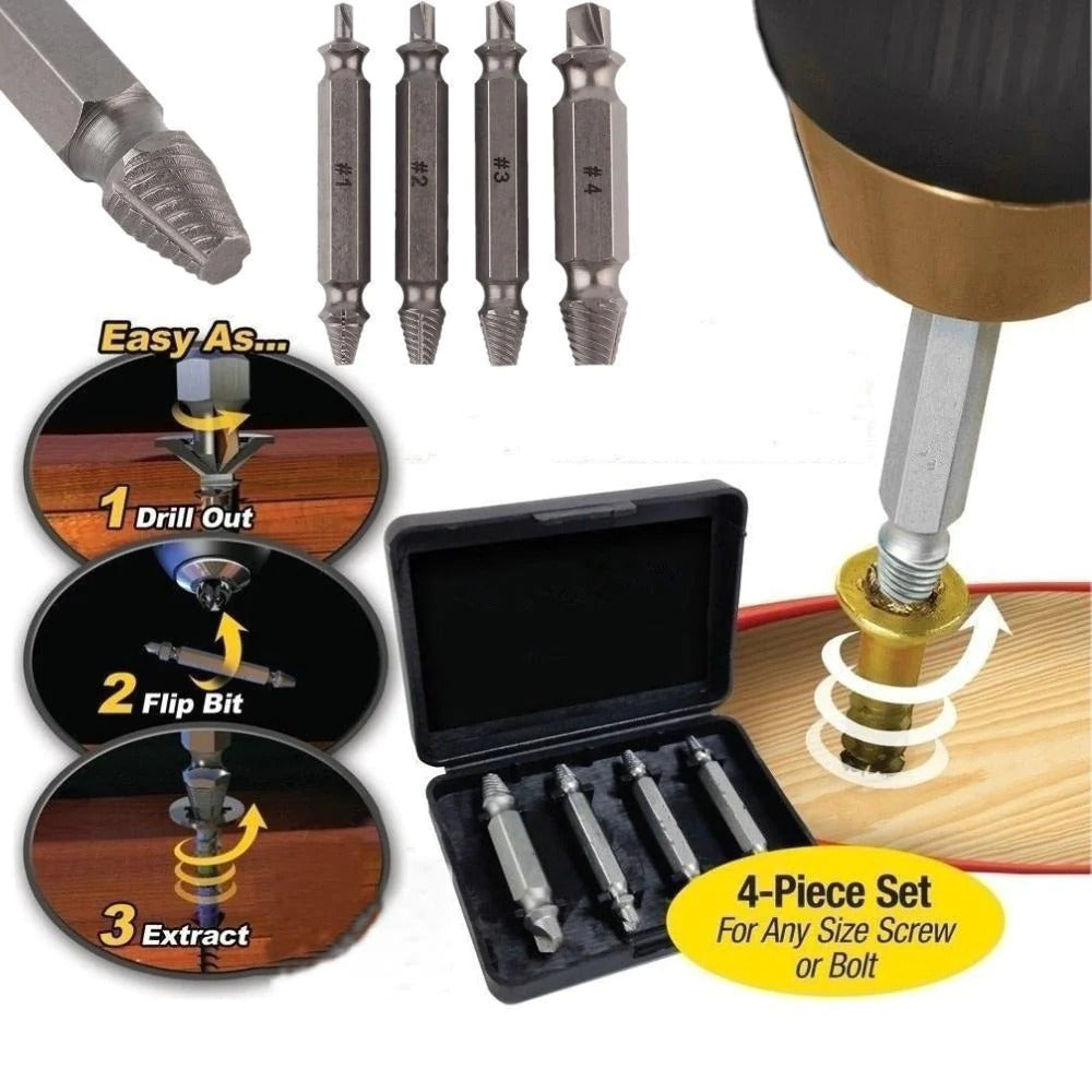 Damaged Screw and Bolt Remover Speed Out Extractor Drill Screwdriver Bits Tool Kit - Dshop.com.au