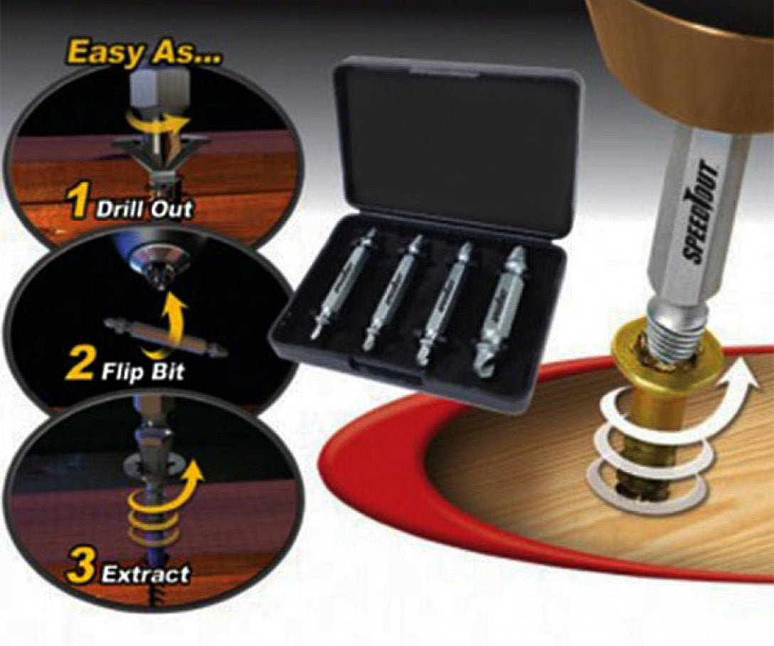 Damaged Screw and Bolt Remover Speed Out Extractor Drill Screwdriver Bits Tool Kit - Dshop.com.au