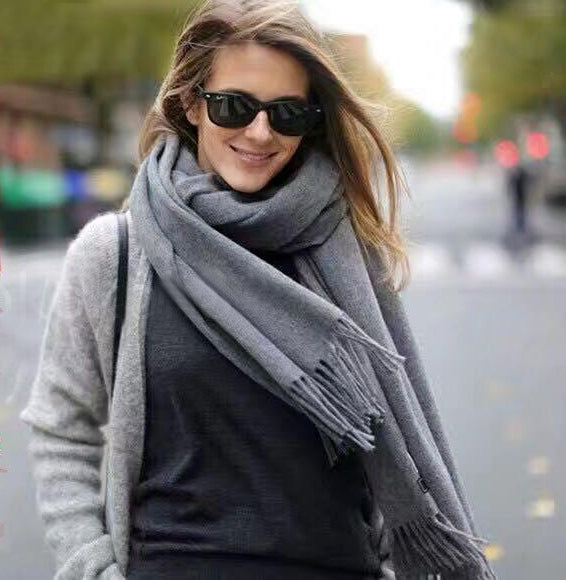 Soft Long Woven Wool Scarf - Dshop.com.au