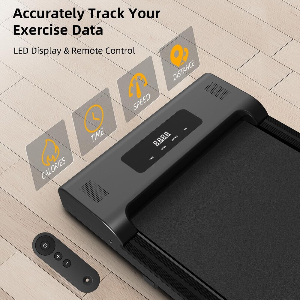 2-in-1 Fitness Foldable Electric Treadmill Exercise Machine Walking Running Pad