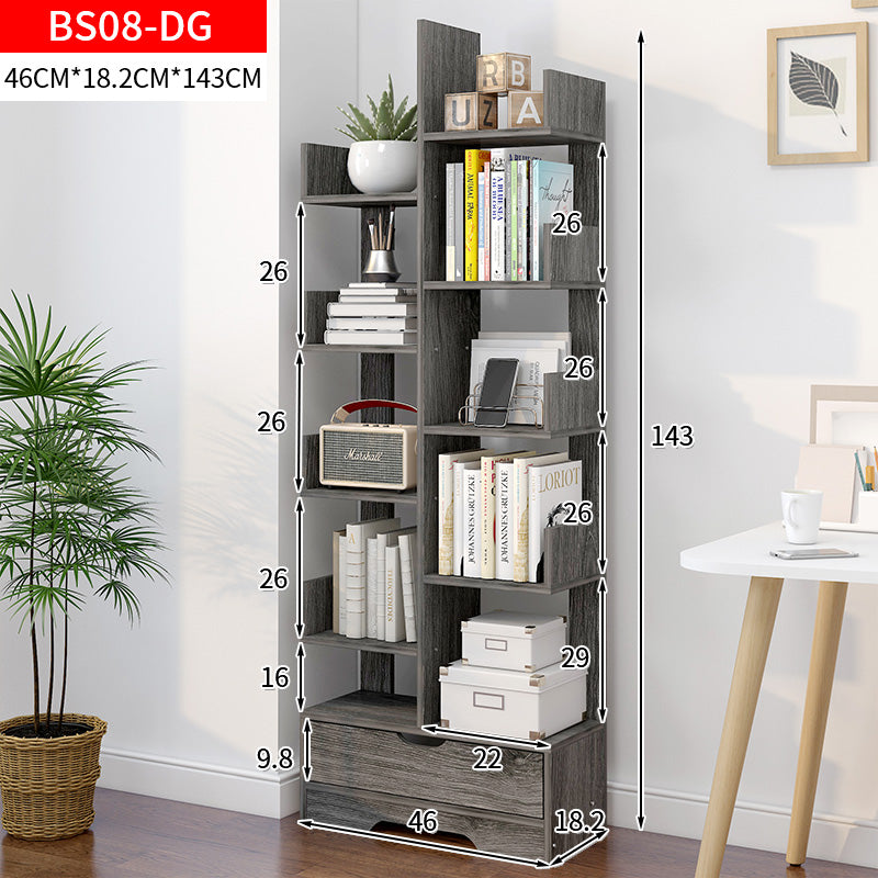 8-Tier 11-Shelf Display Storage Utility Book Shelf Bookcase Shelving (Driftwood Grey)