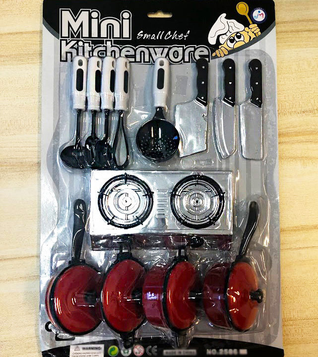 Kitchen Cookware Pots Pans Utensil Stove Cooking Play Toy Set