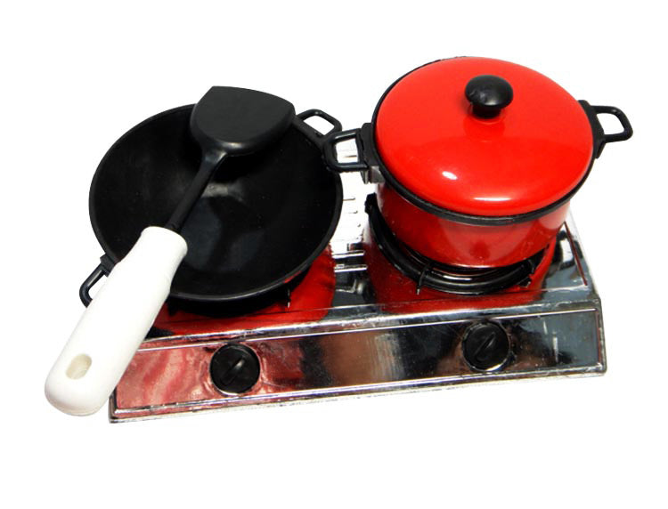 Kitchen Cookware Pots Pans Utensil Stove Cooking Play Toy Set