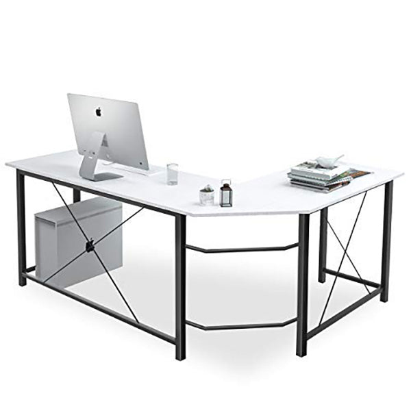 Prestige Corner Computer Desk Office Double Workstation (White)