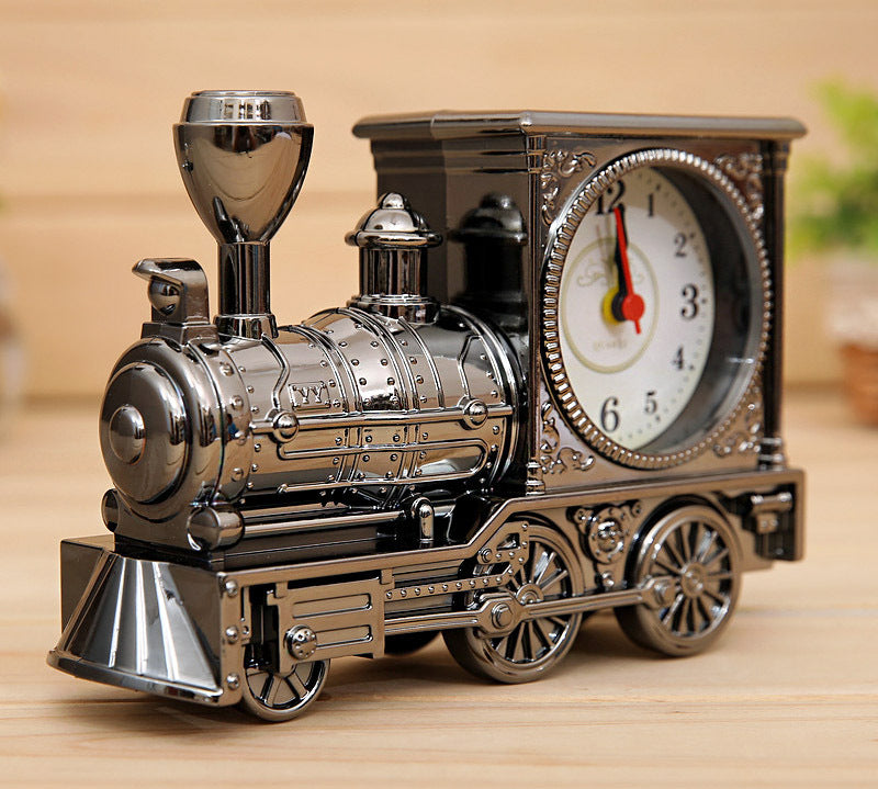 Deluxe Vintage Train Alarm Clock (Silver)