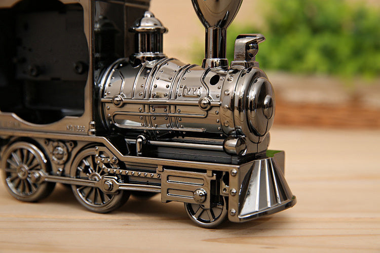 Deluxe Vintage Train Alarm Clock (Silver)