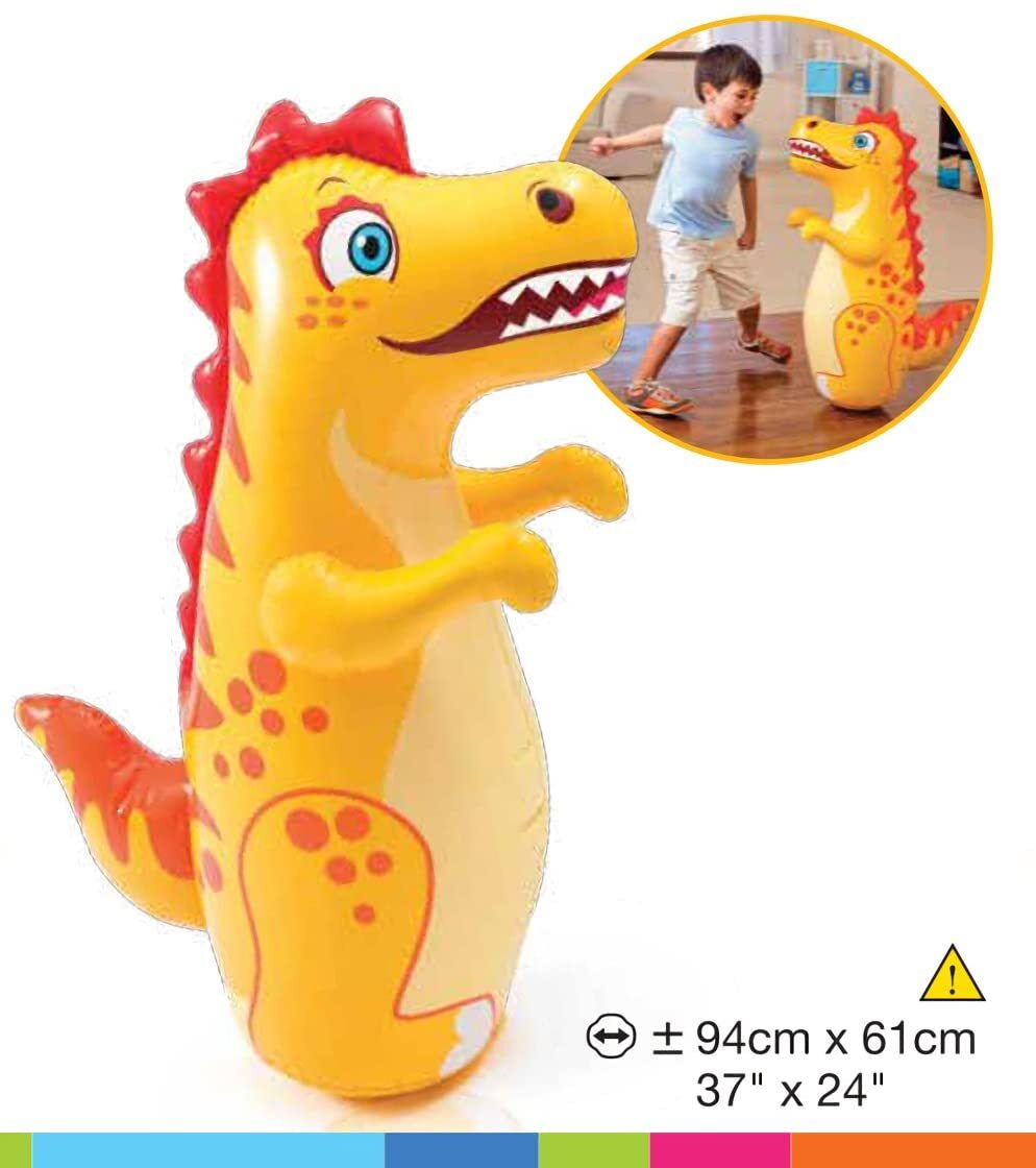 Intex Inflatable Animal Toy 3D Bop Bag (Yellow Dinosaur)
