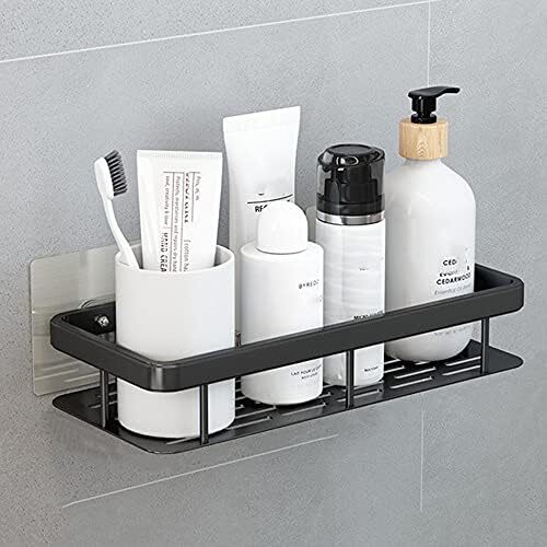 Premium Aluminum Wall Mounted Bathroom Shower Shelf Rustproof Storage Rack