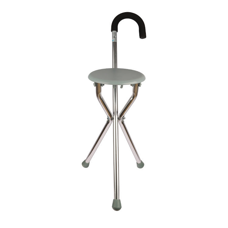 Tripod Cane Seat Folding Walking Stick Cane