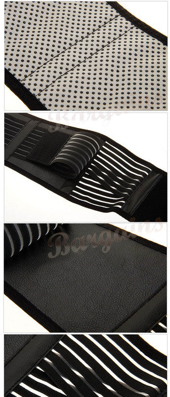 2 x Bio Waist Lower Back Support Magnetic Brace Pain Relief (Black)