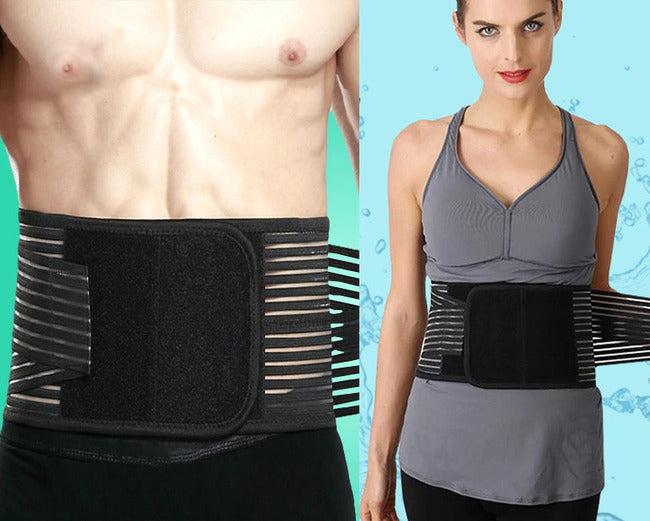 2 x Bio Waist Lower Back Support Magnetic Brace Pain Relief (Black)