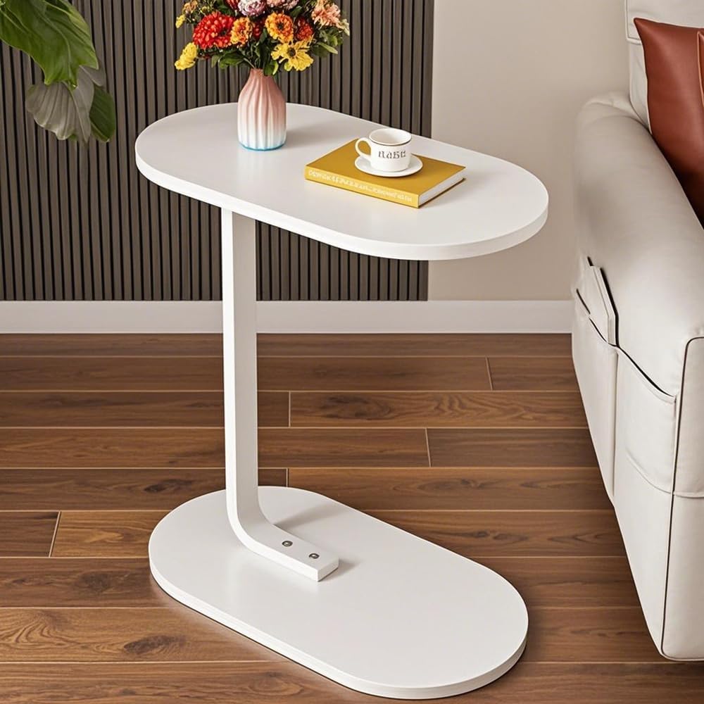 Cogency Sofa Bed Side Table Laptop Desk Accent Coffee Stand (White)