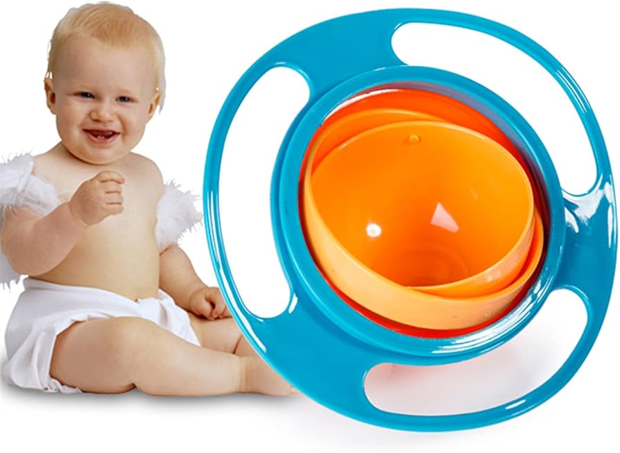 No Spill Gyro Bowl Spill-Proof Rotating Snack Container for Kids - Dshop.com.au