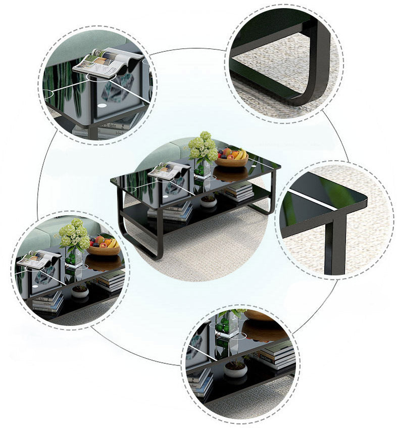 Large High Gloss Elegance Coffee Table with Shelf
