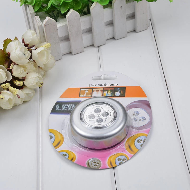 3 x Touch Control Night Light 4 LED Round Lamps