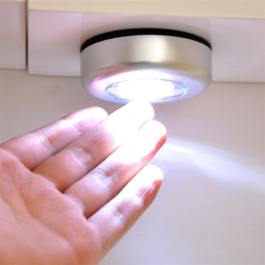 3 x Touch Control Night Light 4 LED Round Lamps