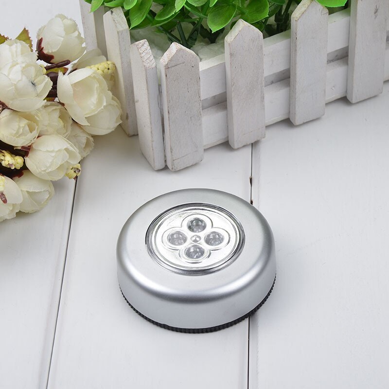 3 x Touch Control Night Light 4 LED Round Lamps