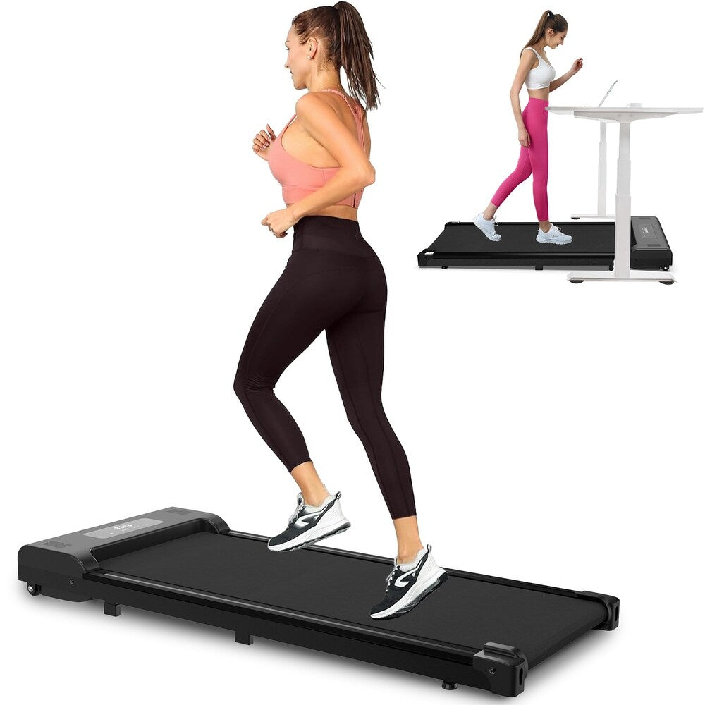 2-in-1 Fitness Foldable Electric Treadmill Exercise Machine Walking Running Pad