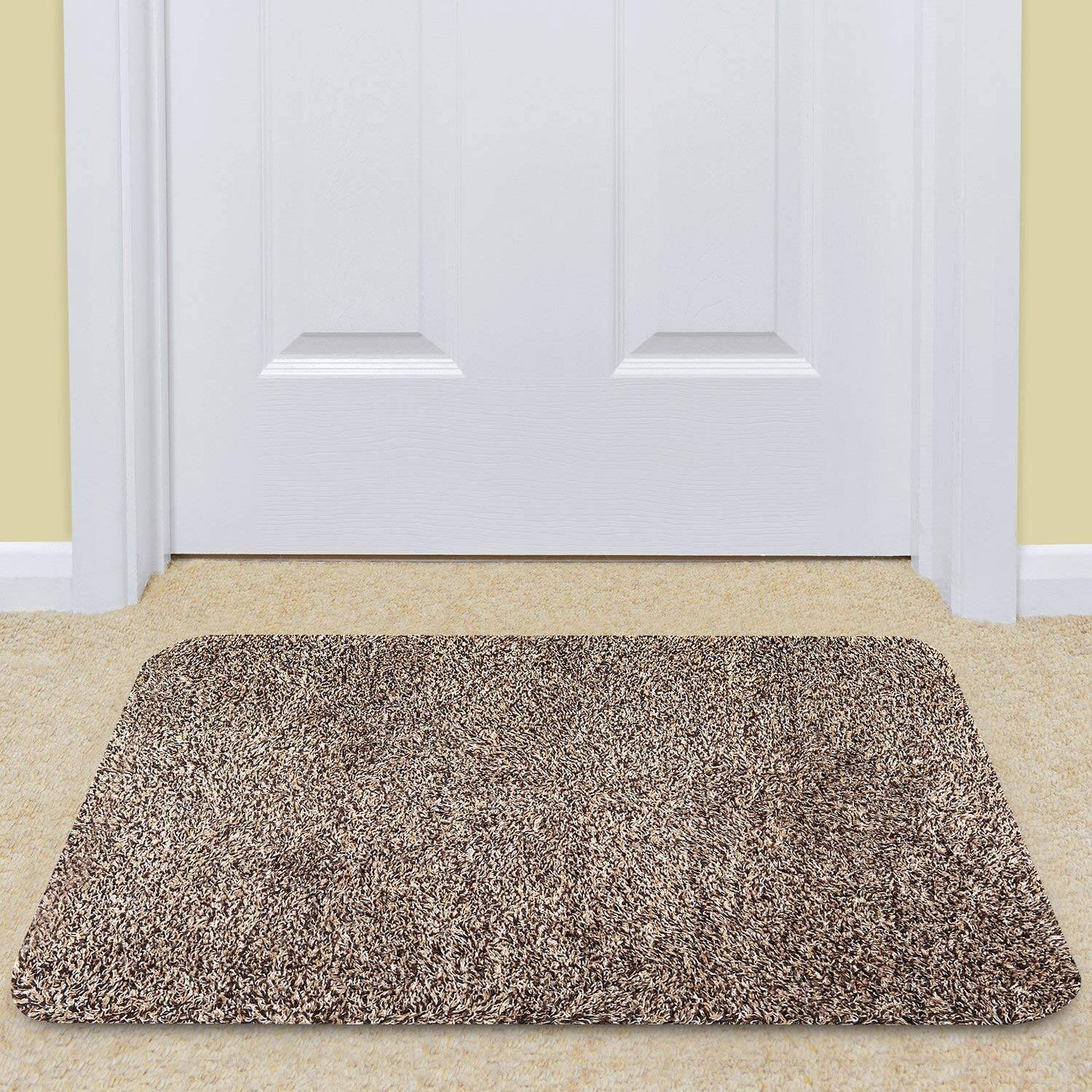 Super Absorbent Clean Step Mat Microfibre Doormat Traps Dirt Water (Brown)
