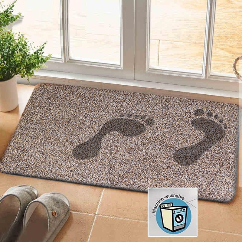Super Absorbent Clean Step Mat Microfibre Doormat Traps Dirt Water (Brown)