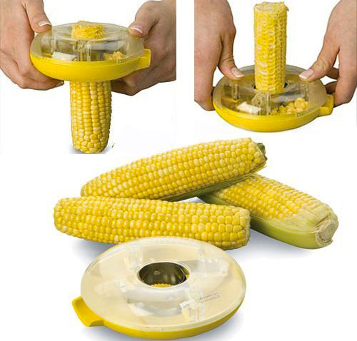 Detachable One Step Corn Kerneler / Peeler Cob Cutter Slicer