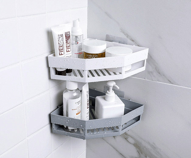 Triangle Bathroom Organizer Corner Wall Shelf Storage Rack Holder