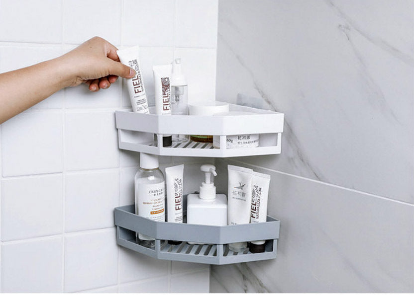 Triangle Bathroom Organizer Corner Wall Shelf Storage Rack Holder