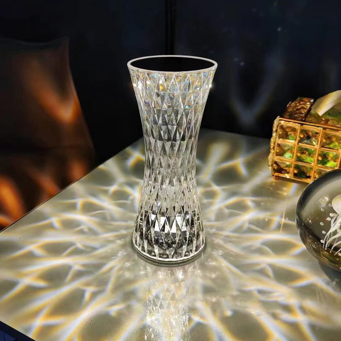 Diamond Crystal LED Table Lamp Touch Sensor Night Light