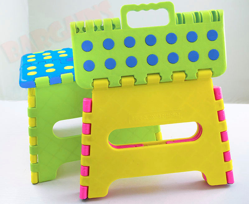 Colourful Kids Foldable Folding Step Stool (BLUE)