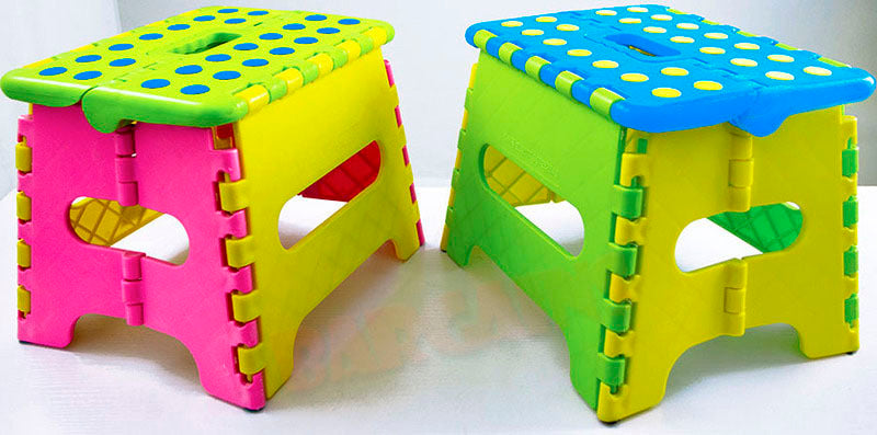 Colourful Kids Foldable Folding Step Stool (BLUE)