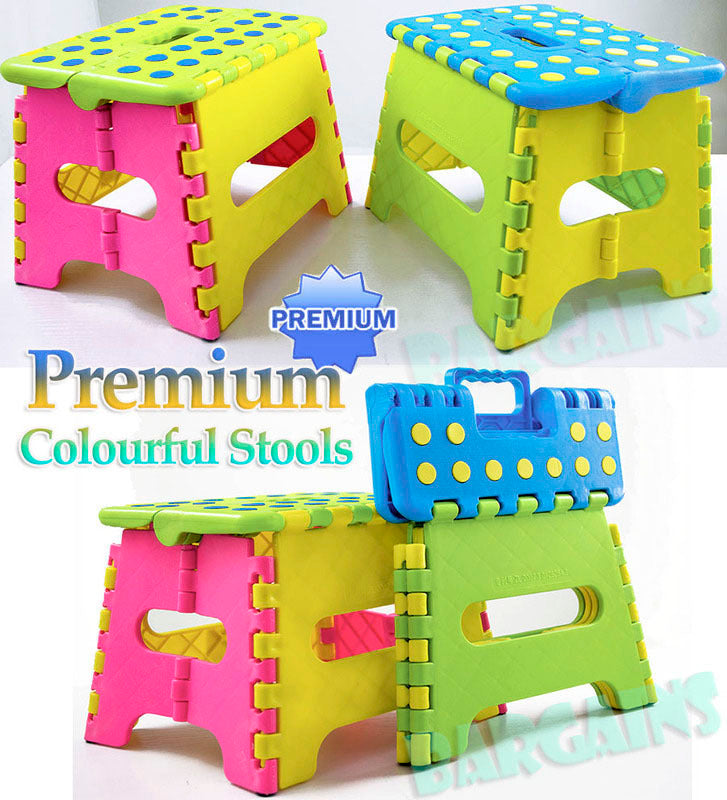 Colourful Kids Foldable Folding Step Stool (BLUE)