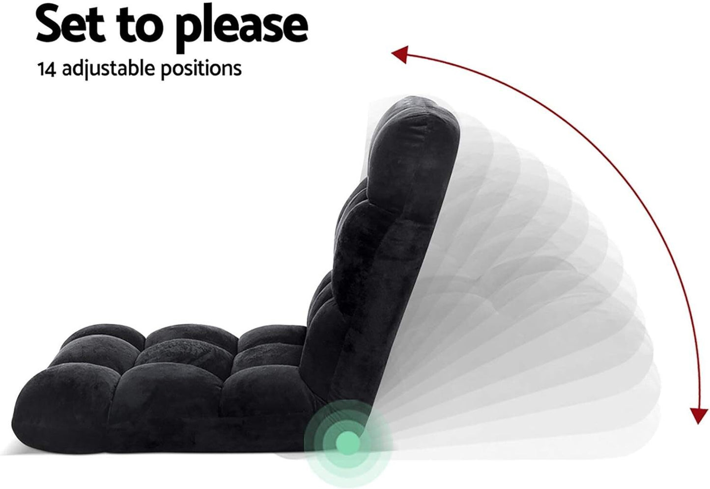 Varossa Versatile Adjustable Recliner Sofa Couch Yoga Chair (Large, Black)